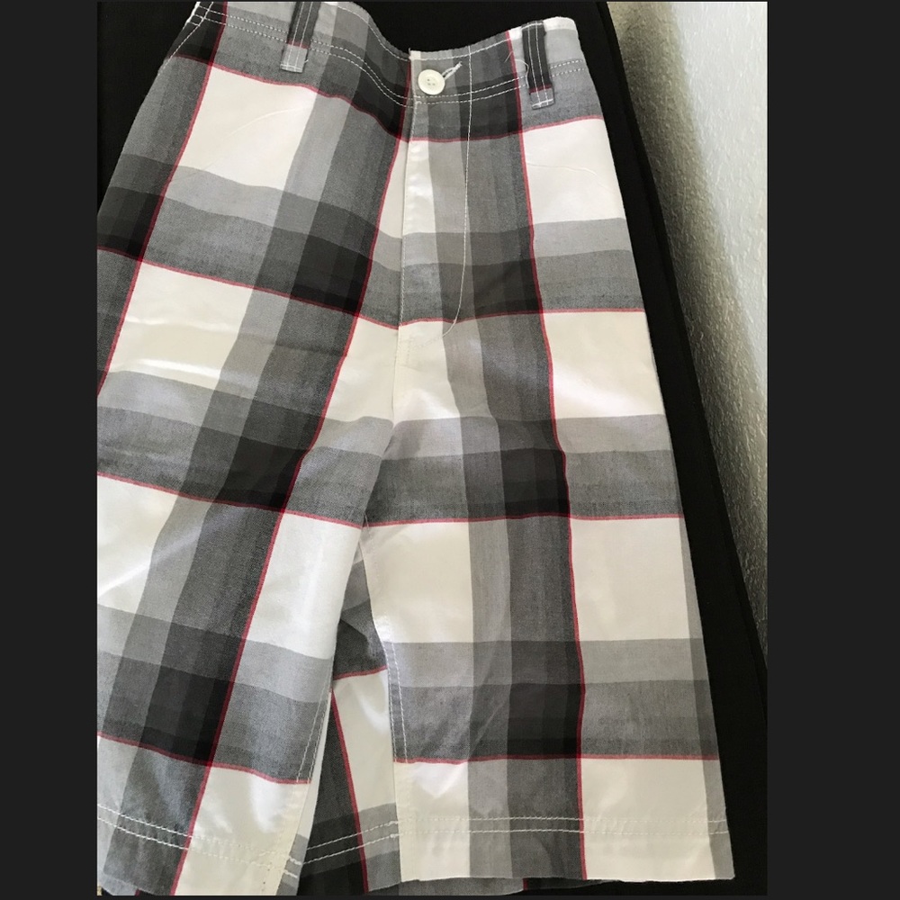 Black/White/Gray plaid shorts